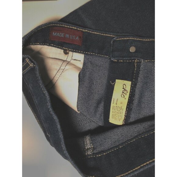 Vintage 80's CHIC Dark Blue High Rise Mom Jeans Sz 18 Regular (30x29) - Picture 4 of 5